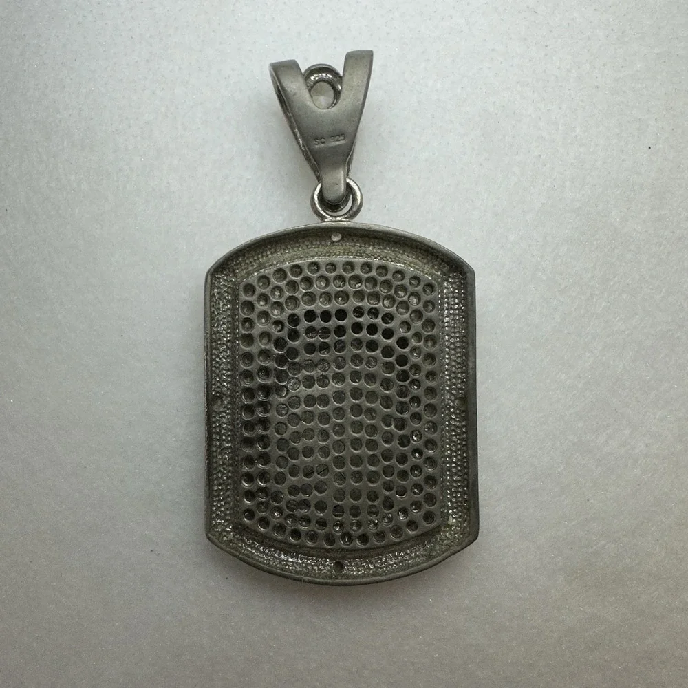 Large 33g SC 925 Sterling Silver Jesus Head Pendant CZ Iced Out Religious